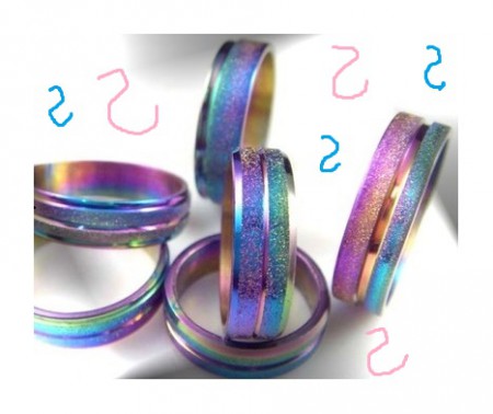 Edelstahl Ringe im  Rainbow-Starline-Design, Artikelnr.: 134 ! 